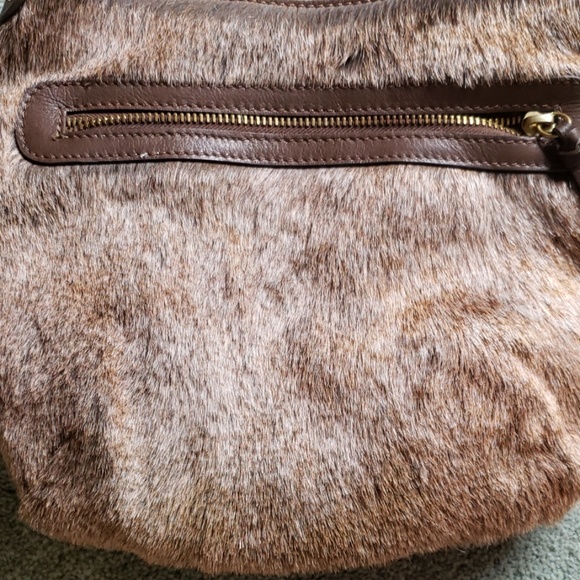 NWT Maurizio Taiuti leather/calf hair shoulder bag - Picture 4 of 7